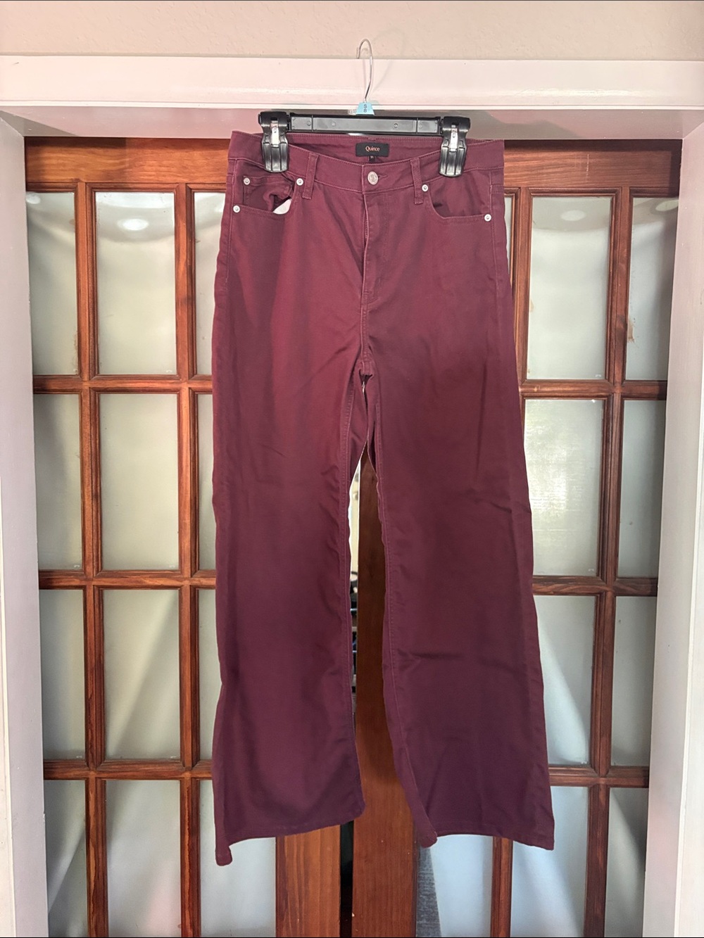 Quince Wide-Leg Jeans in Burgundy Plum